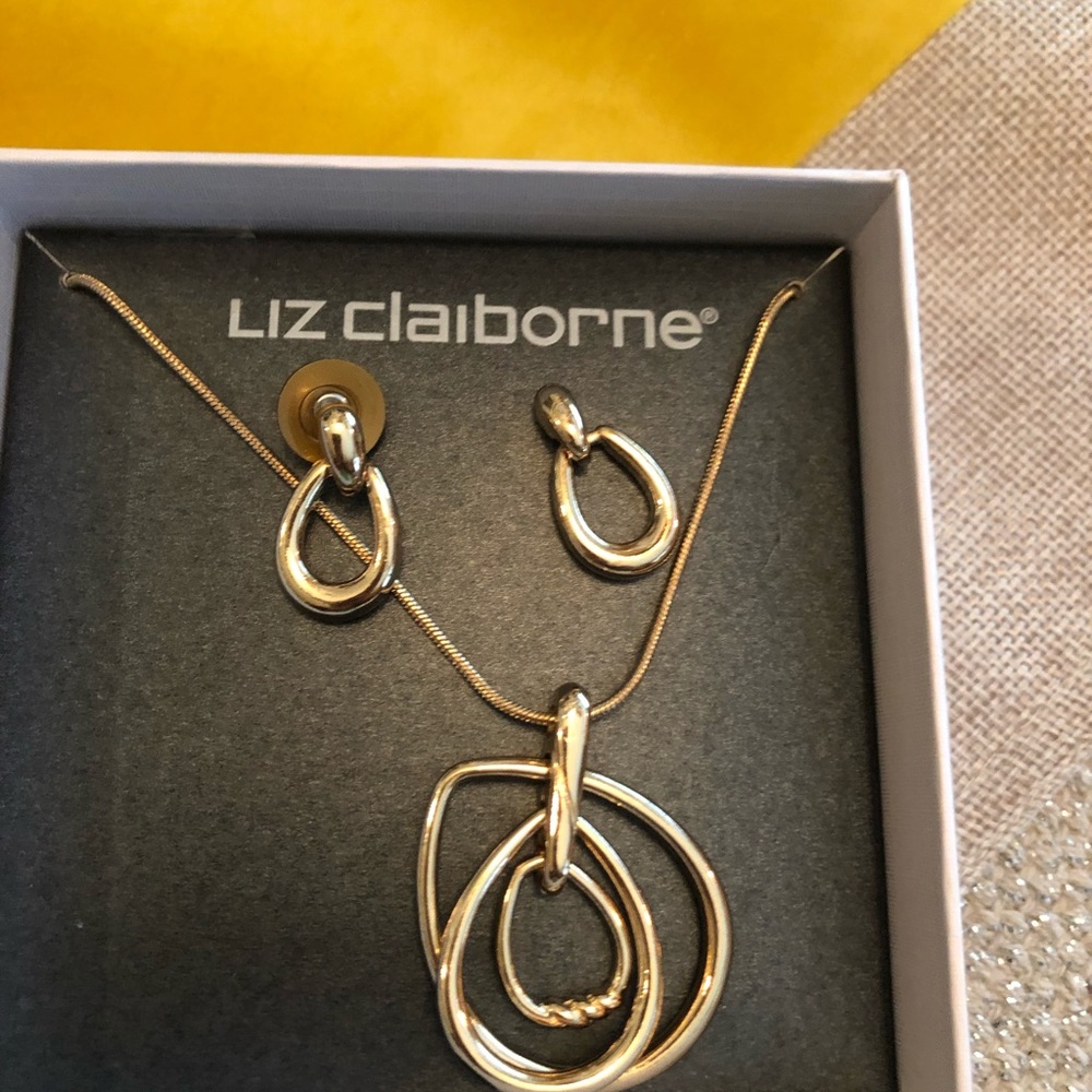 Liz Claiborne necklace and earring set